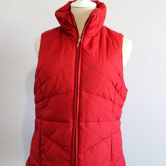 KENNETH COLE REACTION Women’s Red Puffy Down Vest Size M - Picture 3 of 8